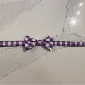 Tommy Hilfiger Purple Plaid Bow Tie